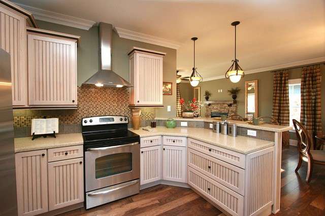 Taller Cabinet Molding, Crown Molding, Tile Backsplash, Bronze Fixtures